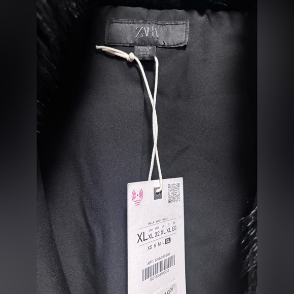 Zara Black Faux Fur Teddy Bomber Jacket - Picture 5 of 10